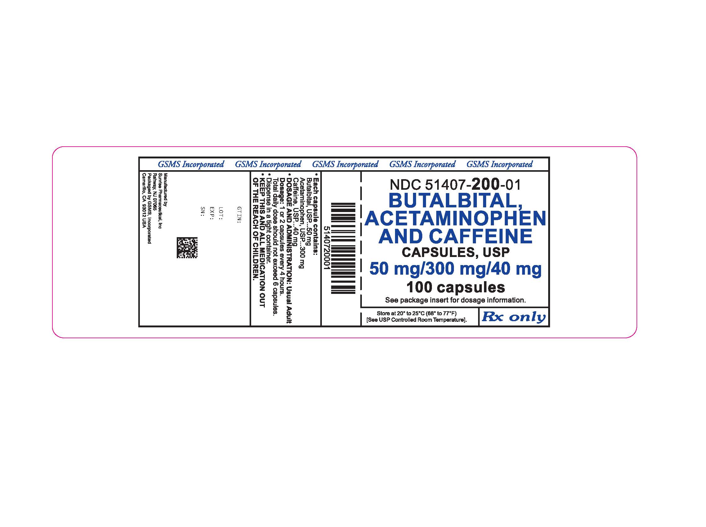 Butalbital, Acetaminophen And Caffeine Images Capsule Oral